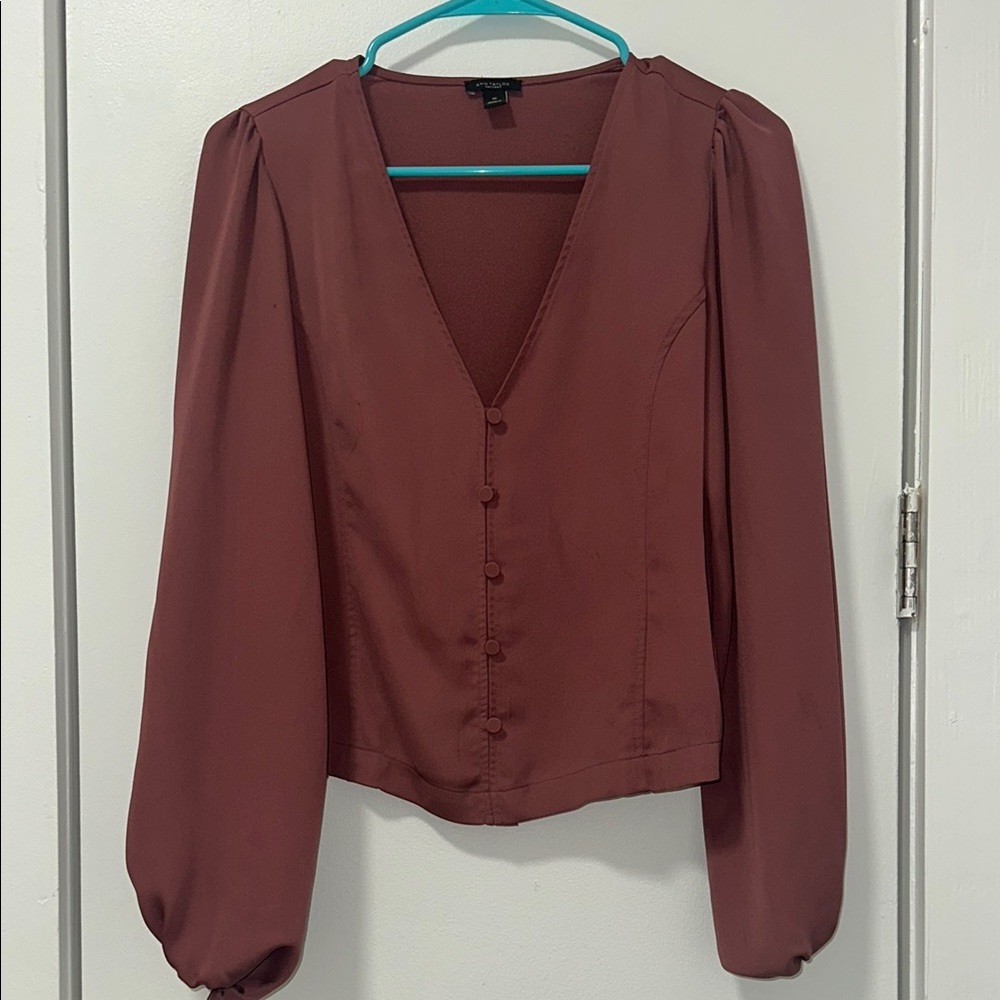 Elegant Maroon Button-Up Blouse